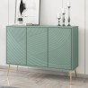 Groen dressoir met 3 deuren en gouden pootjes 120x38x88 cm Luke Aanbieding