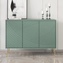 Groen dressoir met 3 deuren en gouden pootjes 120x38x88 cm Luke Catalogus
