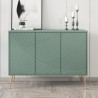 Groen dressoir met 3 deuren en gouden pootjes 120x38x88 cm Luke Catalogus