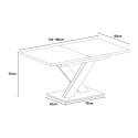 Uitschuifbare moderne witte 8-persoons eettafel 140-180x80 cm Bronx Kortingen
