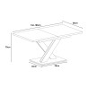 Uitschuifbare moderne witte 8-persoons eettafel 140-180x80 cm Bronx Kortingen
