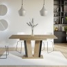 Uitschuifbare houten eettafel in zwart en eiken 120-160x80 cm Doha 2 Verkoop