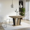 Uitschuifbare houten eettafel in zwart en eiken 120-160x80 cm Doha 2 Aanbod