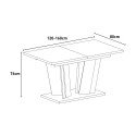 Uitschuifbare houten eettafel in zwart en eiken 120-160x80 cm Doha 2 Kortingen