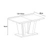 Uitschuifbare houten eettafel in zwart en eiken 120-160x80 cm Doha 2 Kortingen