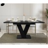 Moderne uitschuifbare eettafel 120-160x80 cm in zwart met marmereffect Masiv Royal Verkoop