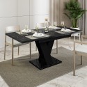 Moderne uitschuifbare eettafel 120-160x80 cm in zwart met marmereffect Masiv Royal Catalogus