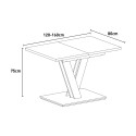 Moderne uitschuifbare eettafel 120-160x80 cm in zwart met marmereffect Masiv Royal Voorraad