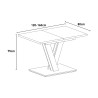 Moderne uitschuifbare eettafel 120-160x80 cm in zwart met marmereffect Masiv Royal Voorraad