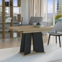 Moderne uitschuifbare eettafel 120-160x90 cm in zwart en eikenhout Mufo Aanbieding