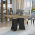 Moderne uitschuifbare eettafel 120-160x90 cm in zwart en eikenhout Mufo Aanbieding