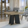 Moderne uitschuifbare eettafel 120-160x90 cm in zwart en eikenhout Mufo Aanbieding