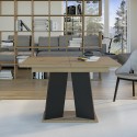 Moderne uitschuifbare eettafel 120-160x90 cm in zwart en eikenhout Mufo Verkoop