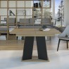 Moderne uitschuifbare eettafel 120-160x90 cm in zwart en eikenhout Mufo Verkoop