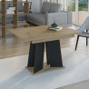 Moderne uitschuifbare eettafel 120-160x90 cm in zwart en eikenhout Mufo Aanbod
