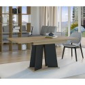 Moderne uitschuifbare eettafel 120-160x90 cm in zwart en eikenhout Mufo Korting