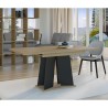 Moderne uitschuifbare eettafel 120-160x90 cm in zwart en eikenhout Mufo Korting