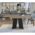 Moderne uitschuifbare eettafel 120-160x90 cm in zwart en eikenhout Mufo Kortingen
