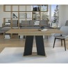 Moderne uitschuifbare eettafel 120-160x90 cm in zwart en eikenhout Mufo Kortingen