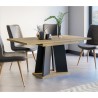 Moderne uitschuifbare eettafel 120-160x90 cm in zwart en eikenhout Mufo Catalogus
