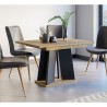 Moderne uitschuifbare eettafel 120-160x90 cm in zwart en eikenhout Mufo Voorraad