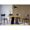 Moderne uitschuifbare eettafel 120-160x90 cm in zwart en eikenhout Mufo Model