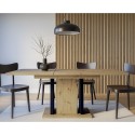 Uitschuifbare eikenhouten tafel met 8 zitplaatsen 140-180x90 cm Wood Korting
