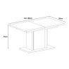 Uitschuifbare eikenhouten tafel met 8 zitplaatsen 140-180x90 cm Wood Voorraad