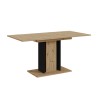 Ruimtebesparende uitschuifbare zwarte en eikenhouten eettafel 100-140x60 cm Wood Mini Aanbod