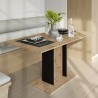Ruimtebesparende uitschuifbare zwarte en eikenhouten eettafel 100-140x60 cm Wood Mini Korting