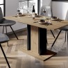 Ruimtebesparende uitschuifbare zwarte en eikenhouten eettafel 100-140x60 cm Wood Mini Catalogus