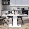 Uitschuifbare ruimtebesparende witte en zwarte tafel 100-140x60 cm Wood Mini White Verkoop
