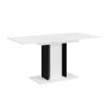 Uitschuifbare ruimtebesparende witte en zwarte tafel 100-140x60 cm Wood Mini White Korting