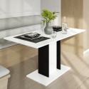 Uitschuifbare ruimtebesparende witte en zwarte tafel 100-140x60 cm Wood Mini White Kortingen