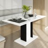Uitschuifbare ruimtebesparende witte en zwarte tafel 100-140x60 cm Wood Mini White Kortingen