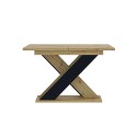 Moderne uitschuifbare eettafel 120-160x90 cm in zwart en eikenhout Xao Verkoop