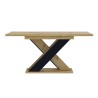 Moderne uitschuifbare eettafel 120-160x90 cm in zwart en eikenhout Xao Aanbod
