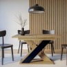 Moderne uitschuifbare eettafel 120-160x90 cm in zwart en eikenhout Xao Catalogus