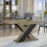 Moderne uitschuifbare eettafel 120-160x90 cm in zwart en eikenhout Xao Voorraad