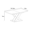 Moderne uitschuifbare eettafel 120-160x90 cm in zwart en eikenhout Xao Keuze