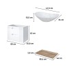 Wit en houten badkamermeubel met wastafel in marmereffect Fiji Model