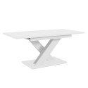 Uitschuifbare moderne witte 8-persoons eettafel 140-180x80 cm Bronx Korting