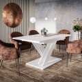 Uitschuifbare moderne witte 8-persoons eettafel 140-180x80 cm Bronx Aanbieding