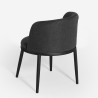 Stoel fauteuil in moderne zwarte stof Raund Aanbod