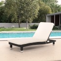 Lounge bed van polyrotan voor strand of tuin met een matras Playa Aanbieding