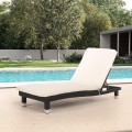 Lounge bed van polyrotan voor strand of tuin met een matras Playa Aanbieding