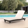 Lounge bed van polyrotan voor strand of tuin met een matras Playa Aanbieding