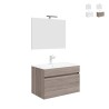Hangend badkamermeubel 80 cm met wastafel, spiegel en LED-lamp Bogota 80 Aanbieding
