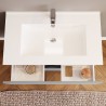 Hangende badkamerkast 80cm met lades, wastafel, spiegel en LED-licht Iris 80 Korting