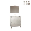 Modern vrijstaand badkamermeubel 80 cm met wastafel en spiegel Lissabon 80 Verkoop
